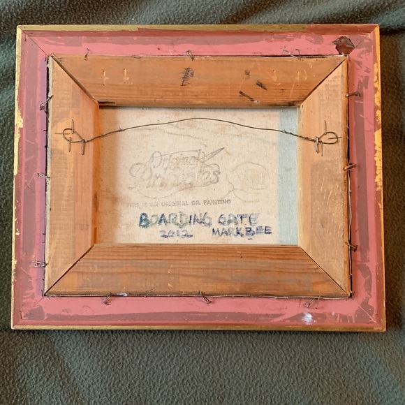 Boarding Gate by Mark Bee 2012. Original oil painting. Approx 12 1/4 x 10 1/4” - Picture 2 of 9